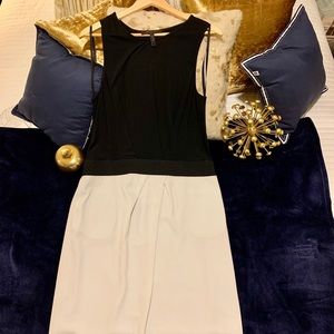 BCBG Black and White Modern Color Block Dress